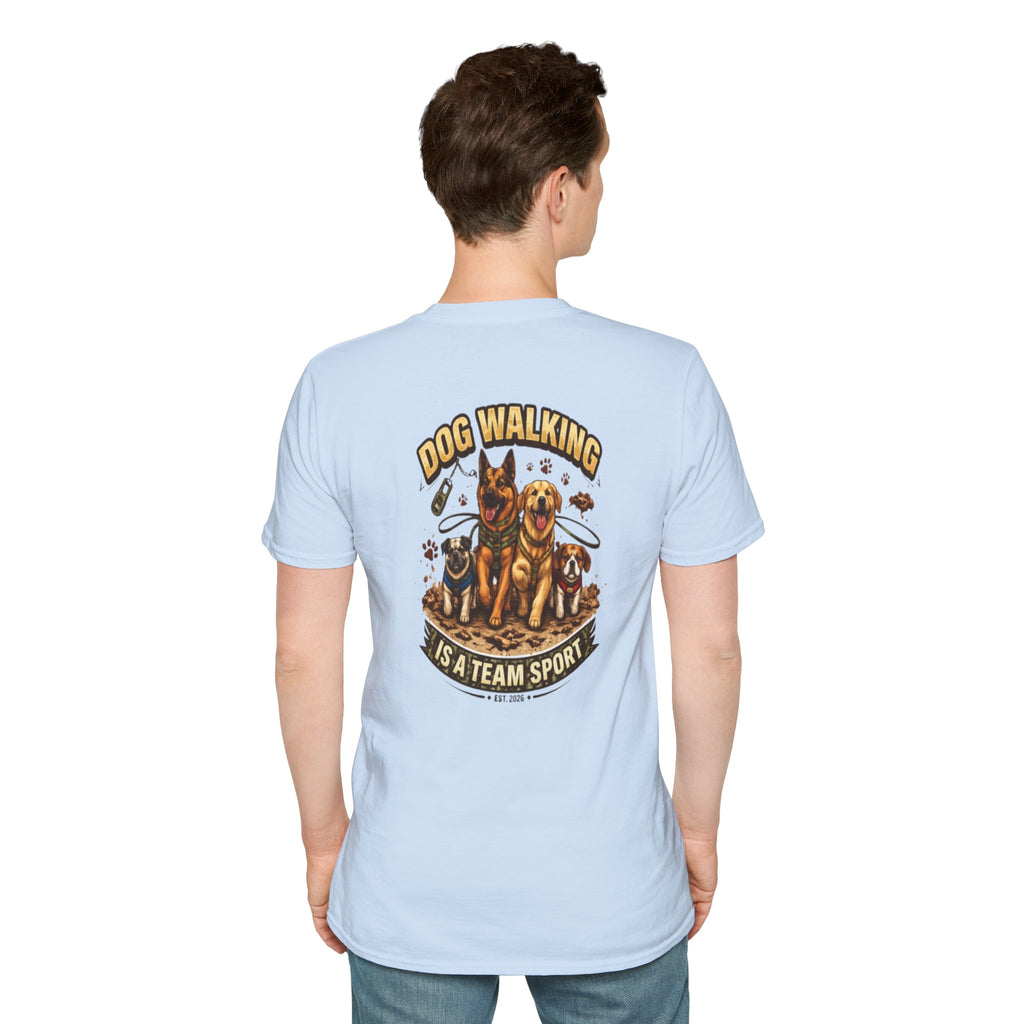 Slogan Tee 'Dog Walking Is A Team Sport' Graphic