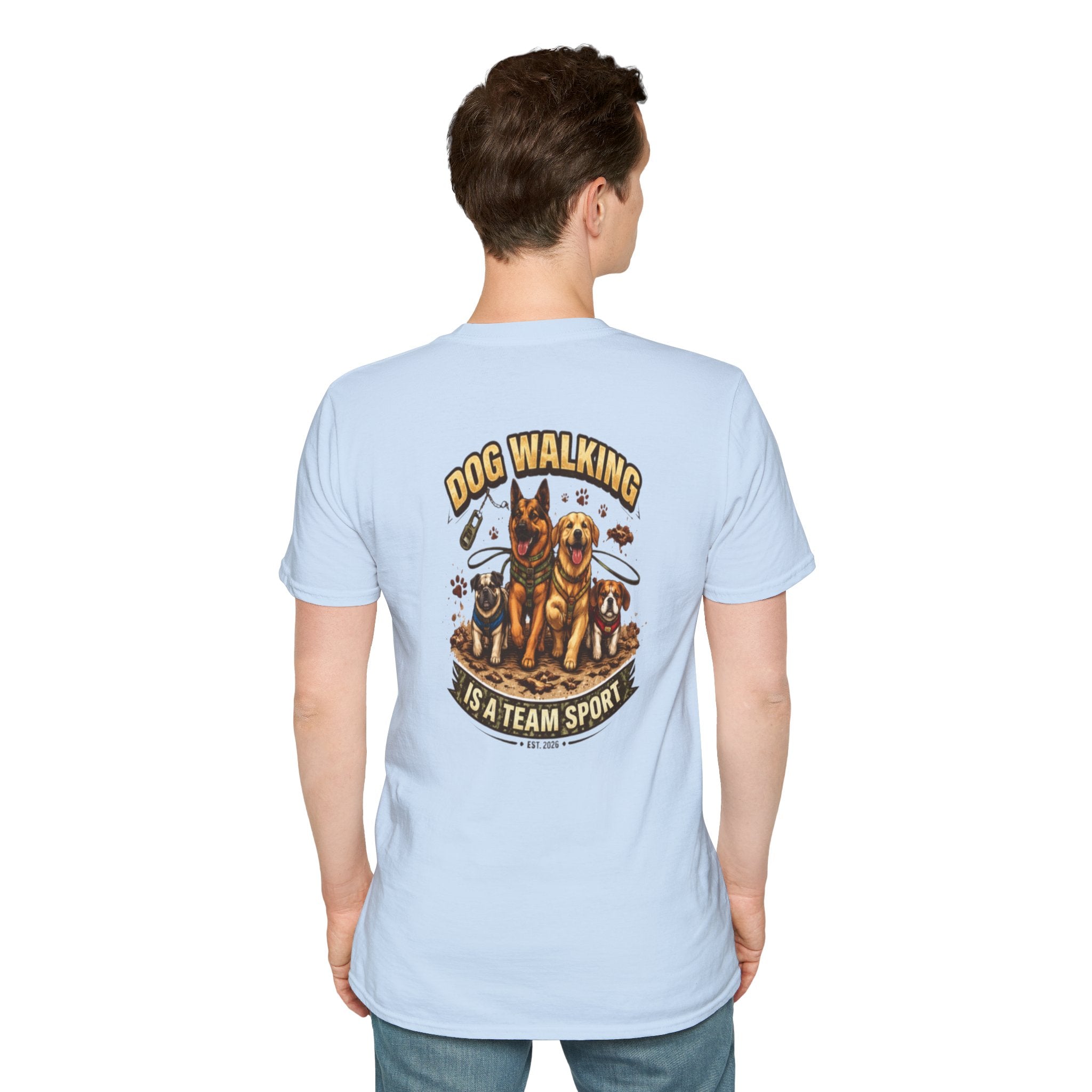 Slogan Tee 'Dog Walking Is A Team Sport' Graphic