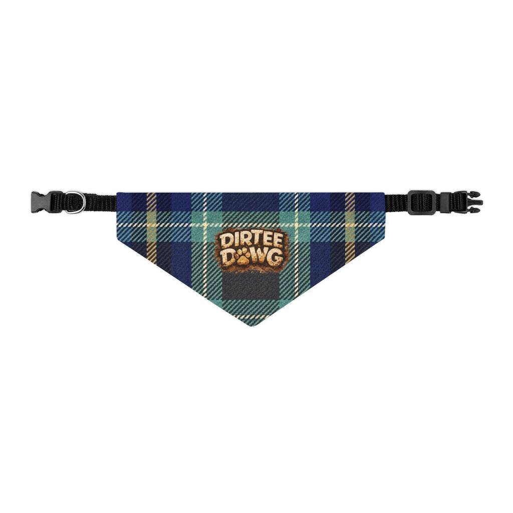 "Dirtee Dawg" Blue Plaid Bandana, Collar