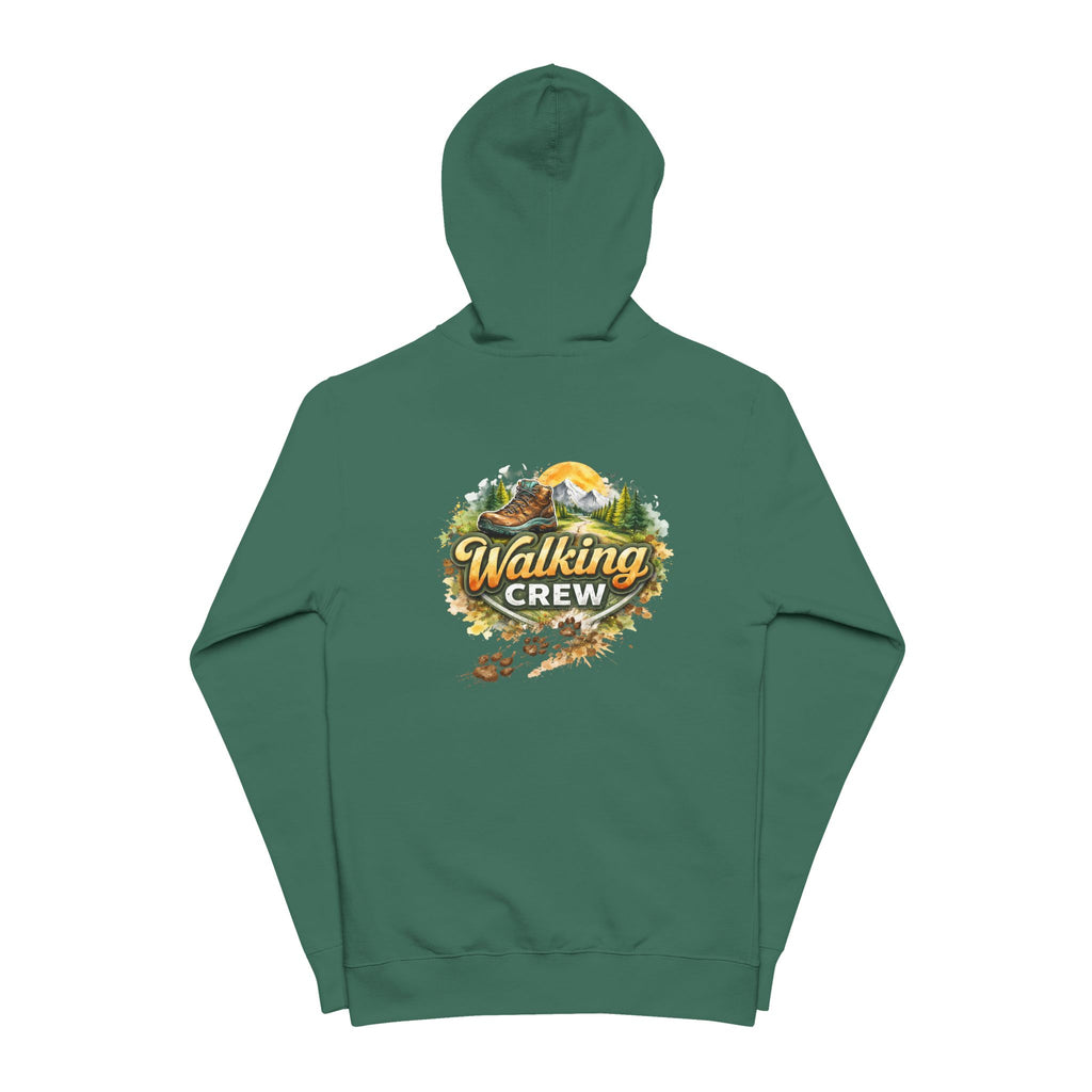Slogan Zip-Up Hoodie — "Walking Crew" Graphic