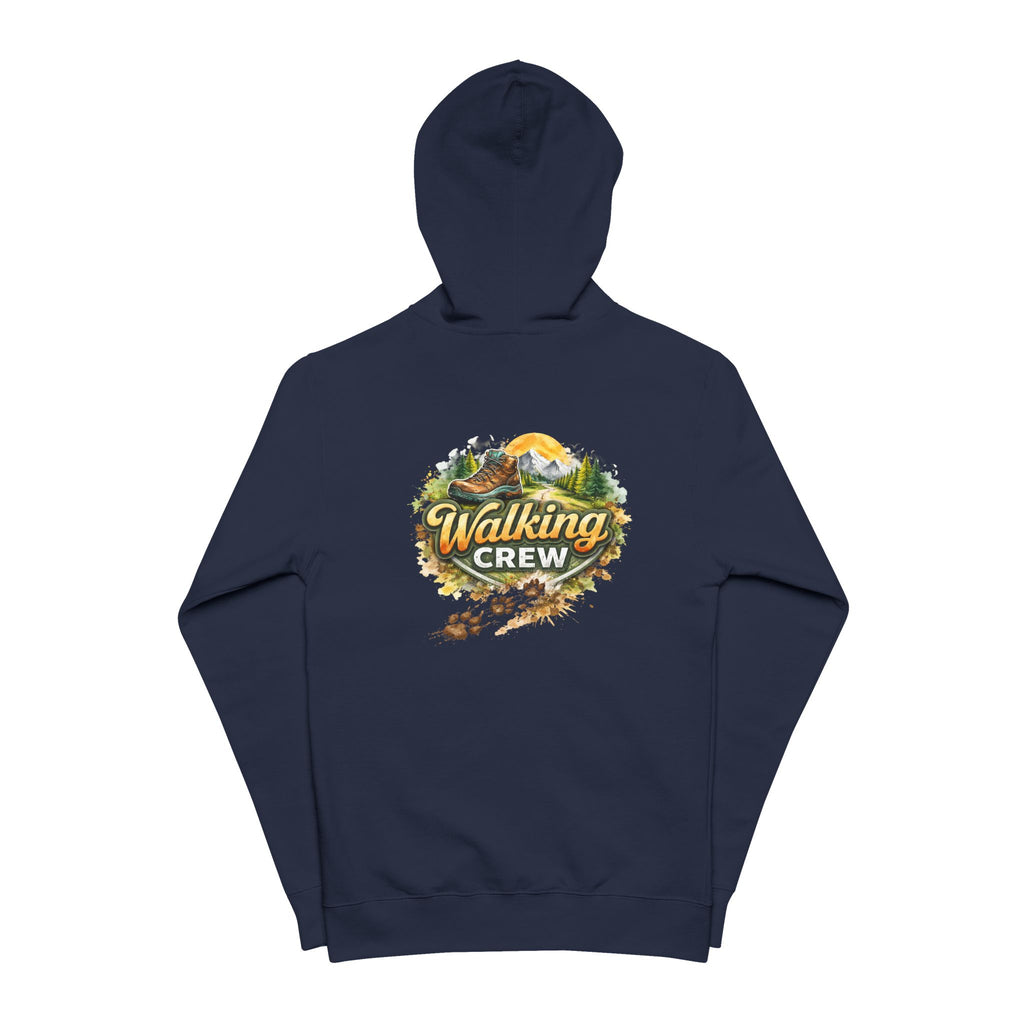 Slogan Zip-Up Hoodie — "Walking Crew" Graphic
