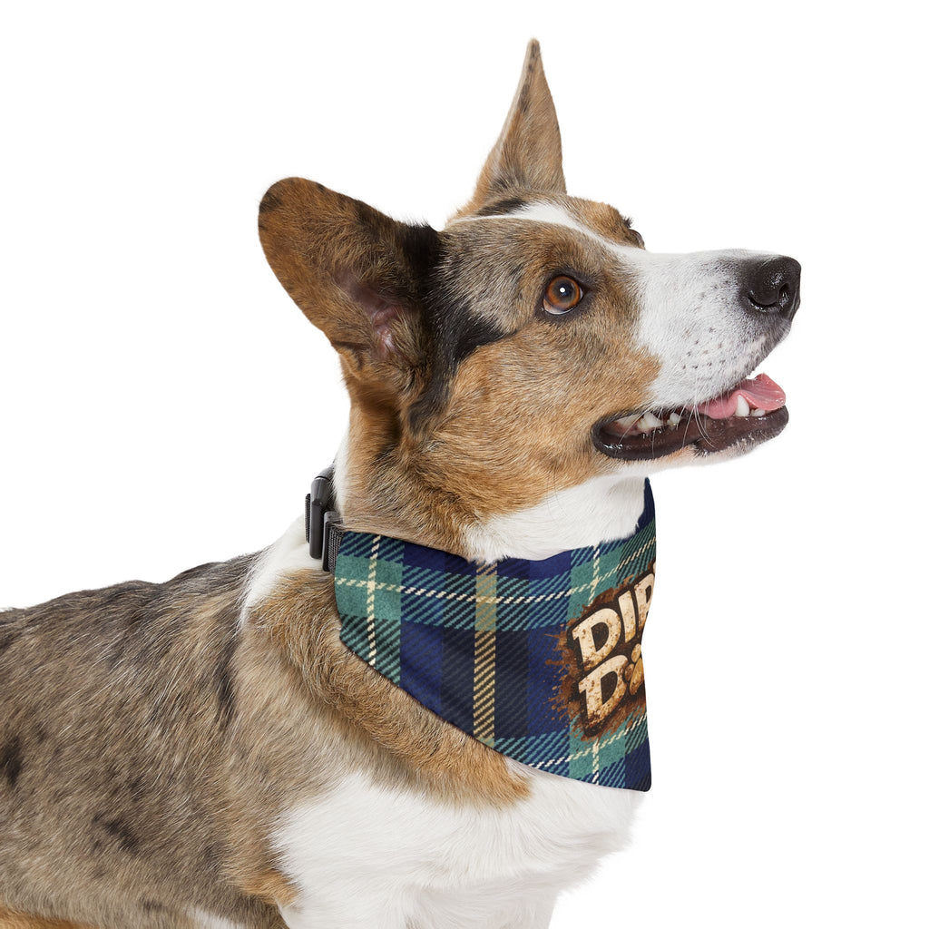 "Dirtee Dawg" Blue Plaid Bandana, Collar