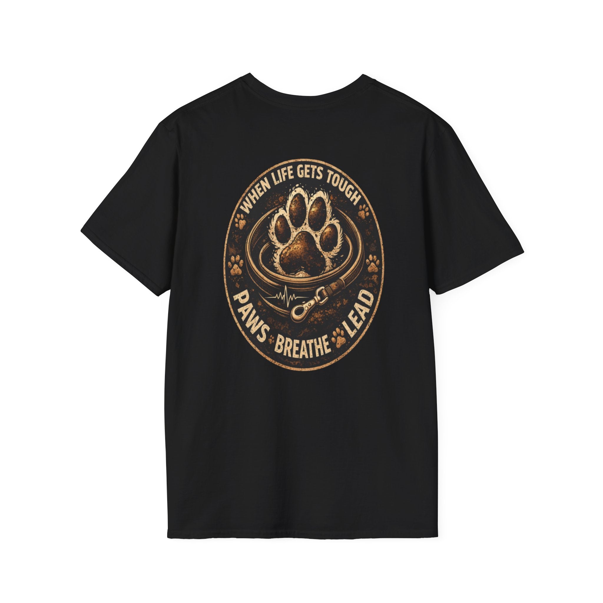 Slogan Tee "PAWS, BREATHE, LEAD" Graphic