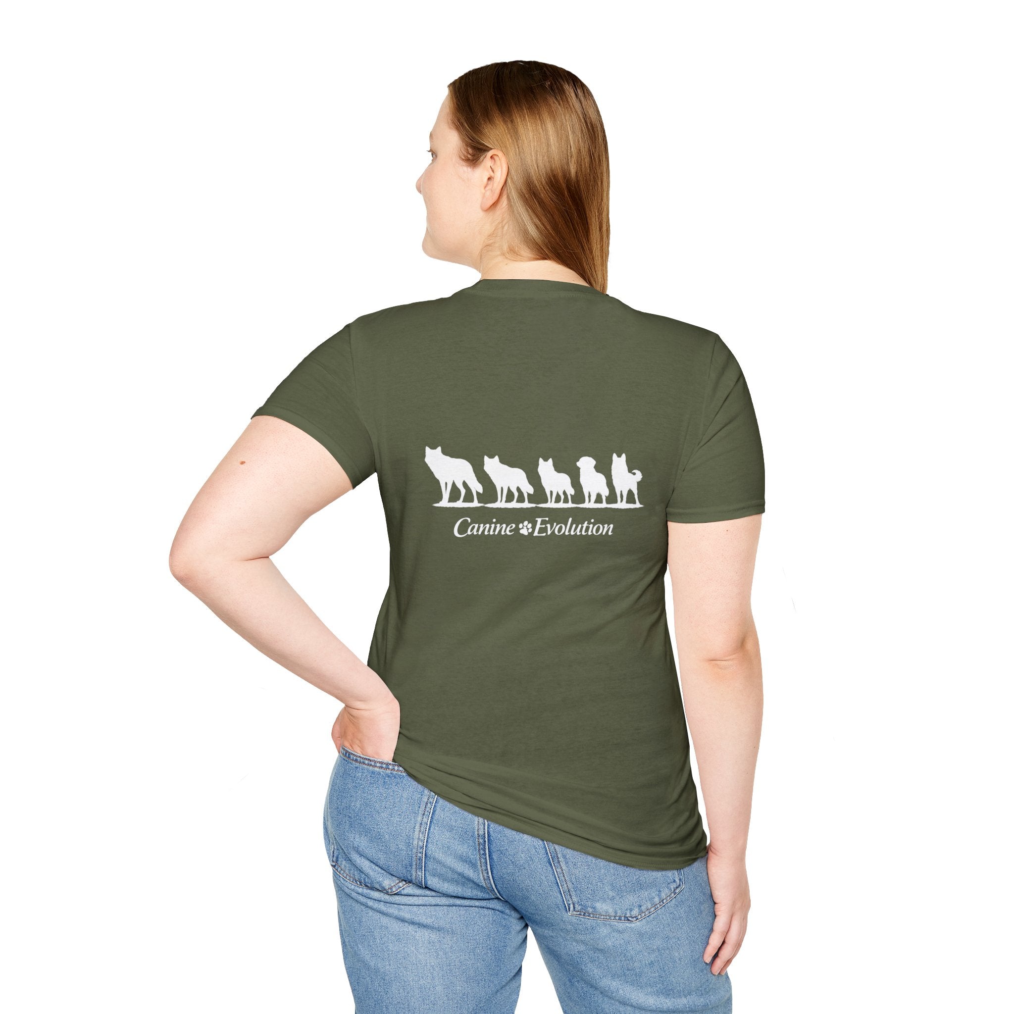 Slogan Tee "Canine Evolution" Graphic