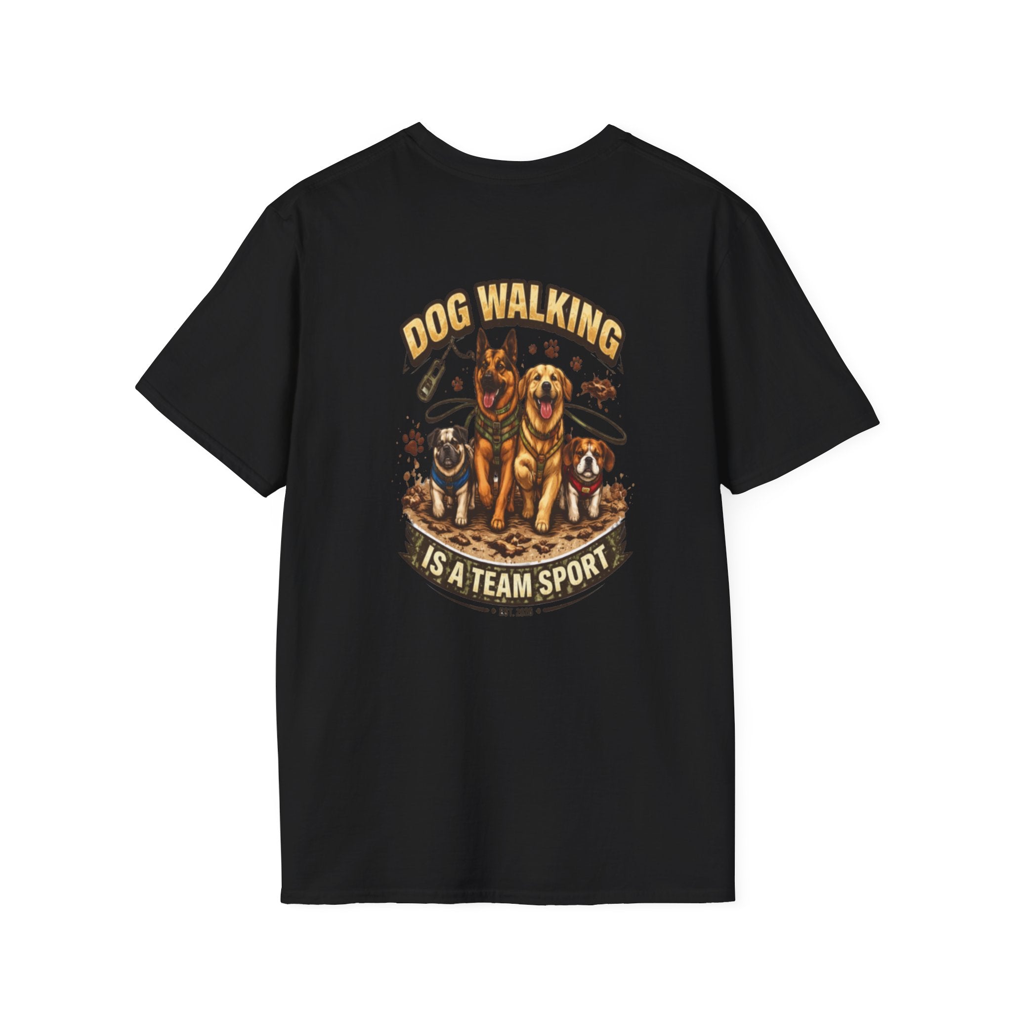 Slogan Tee 'Dog Walking Is A Team Sport' Graphic