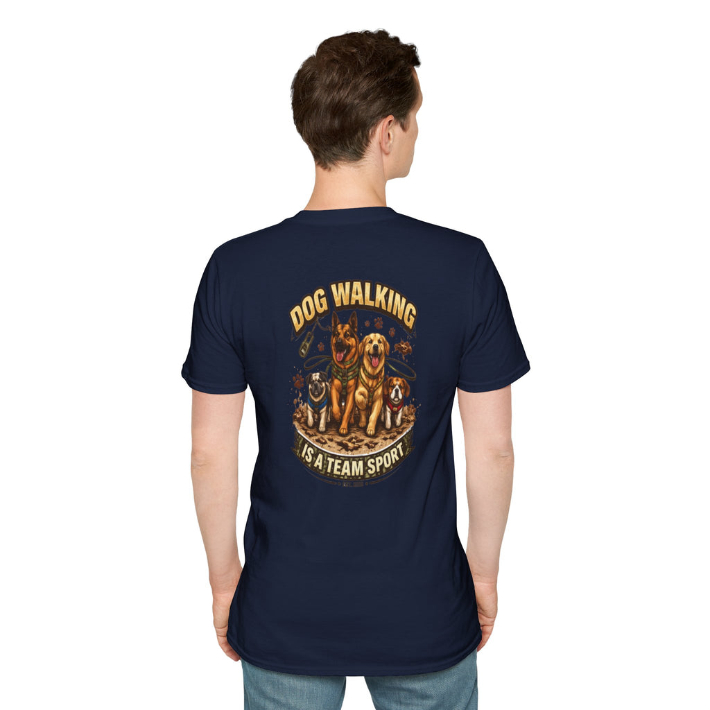 Slogan Tee 'Dog Walking Is A Team Sport' Graphic