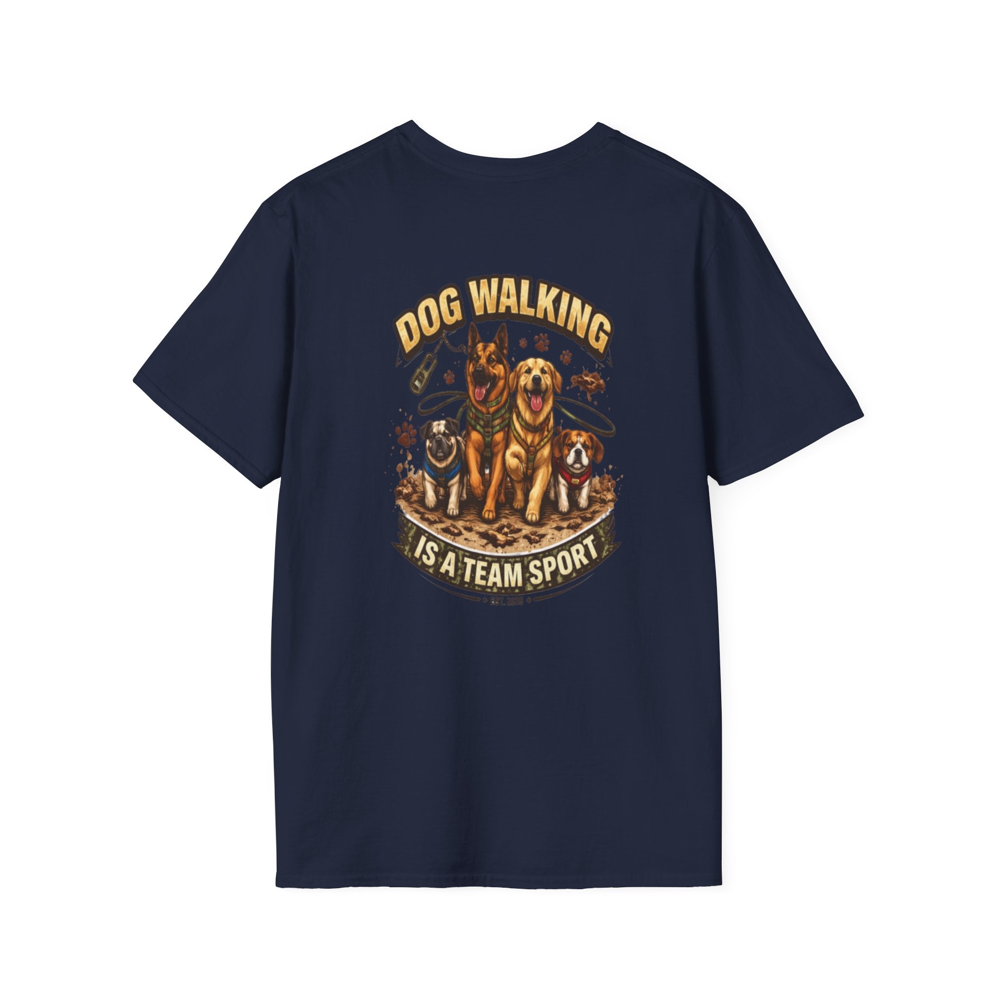 Slogan Tee 'Dog Walking Is A Team Sport' Graphic