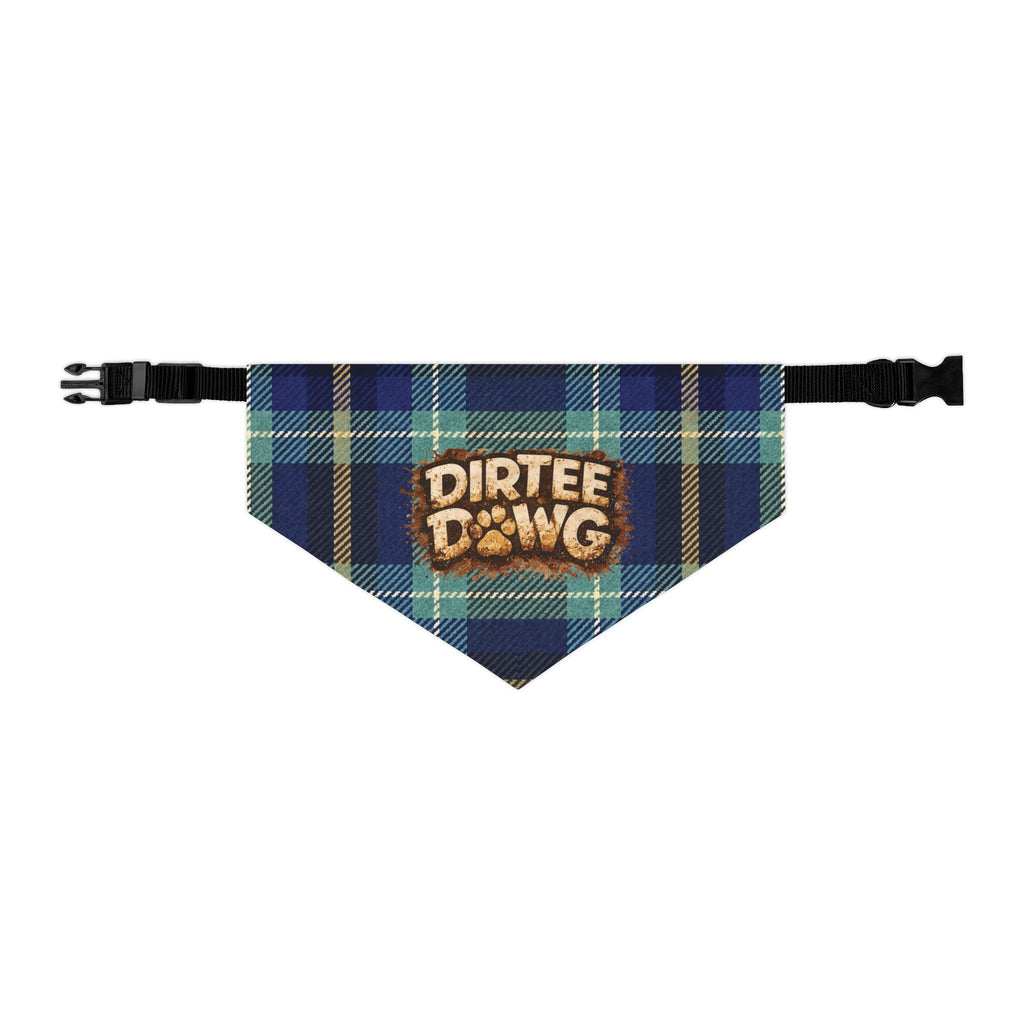 "Dirtee Dawg" Blue Plaid Bandana, Collar
