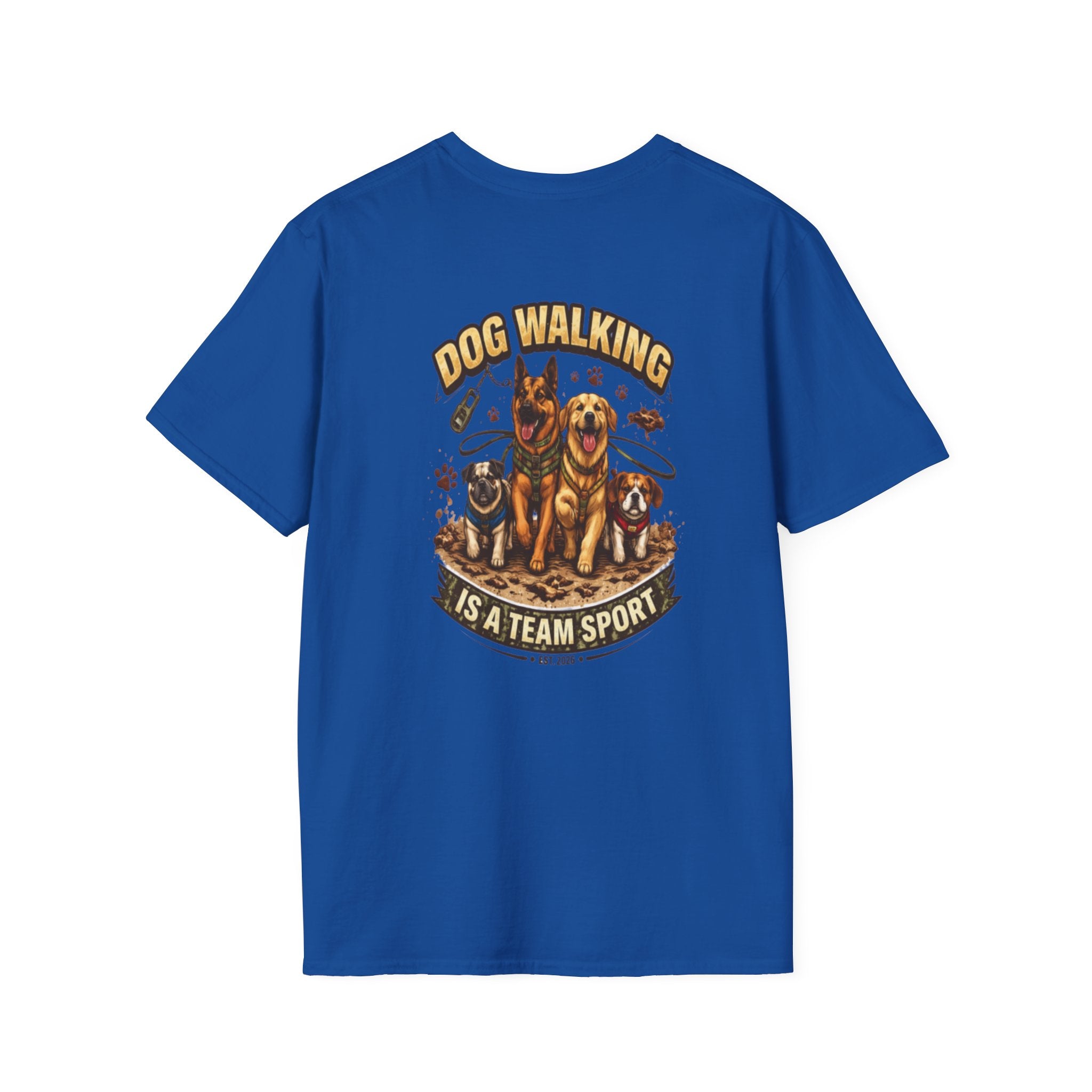 Slogan Tee 'Dog Walking Is A Team Sport' Graphic