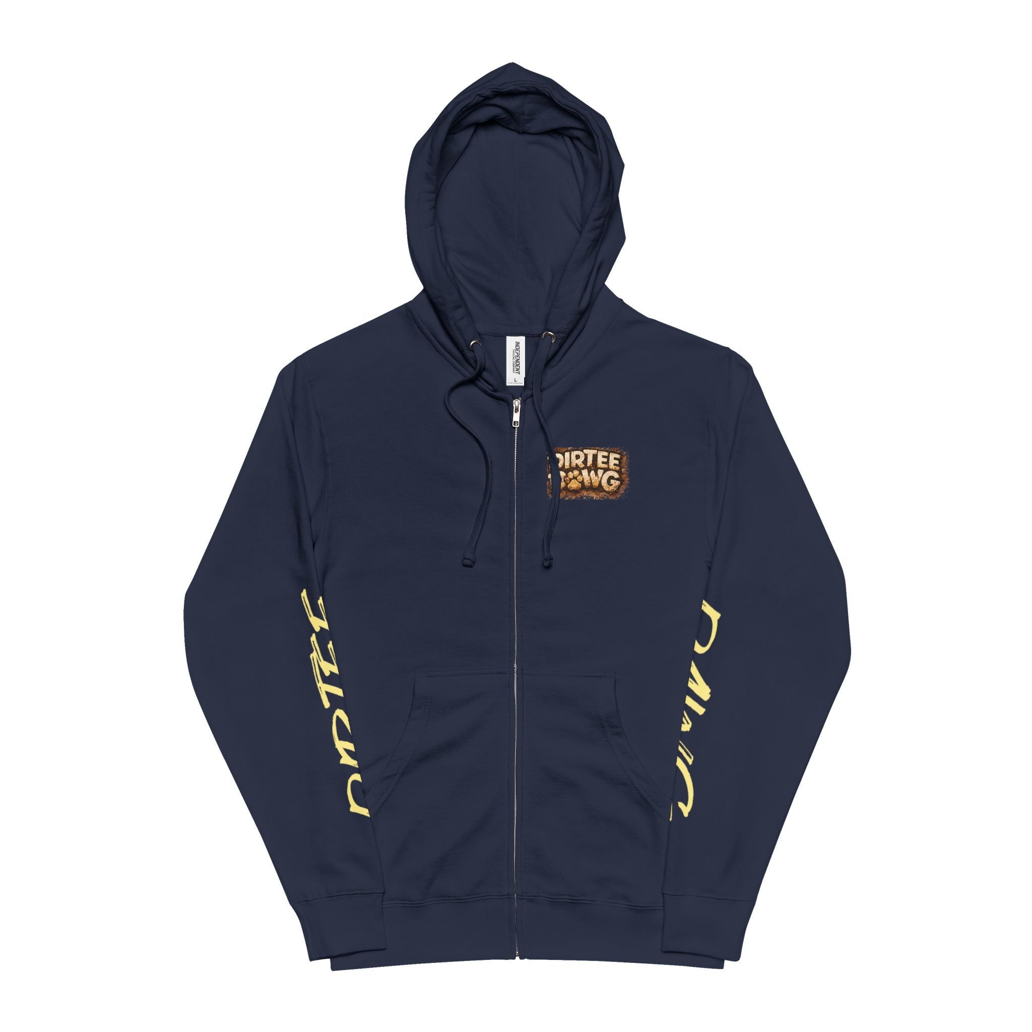 Slogan Zip-Up Hoodie — "When Life Gets Tough, Paws Breathe & Lead" Graphic
