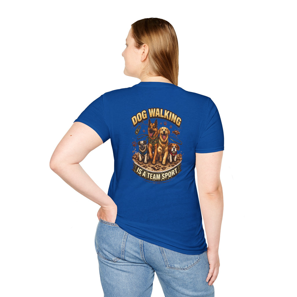 Slogan Tee 'Dog Walking Is A Team Sport' Graphic