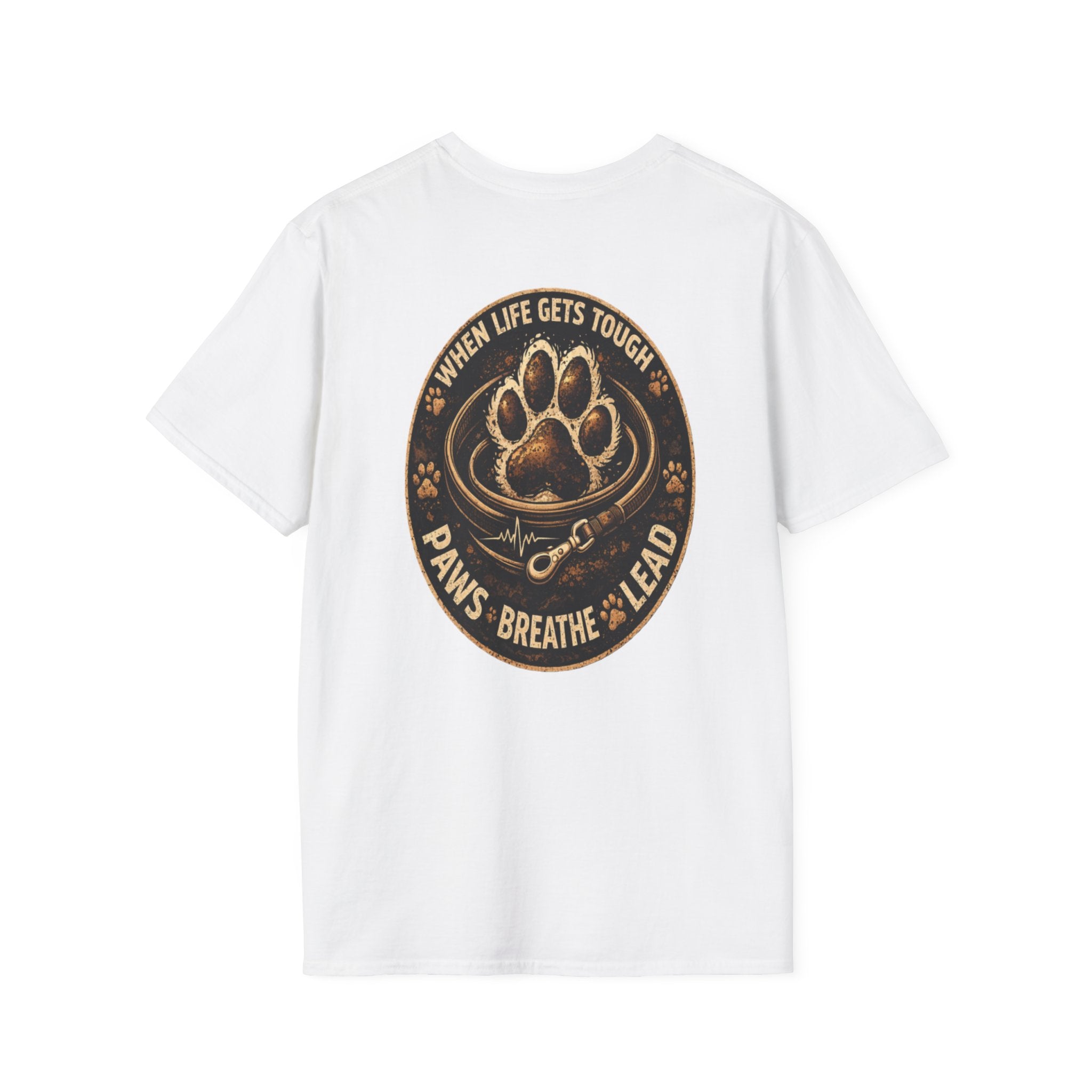 Slogan Tee "PAWS, BREATHE, LEAD" Graphic