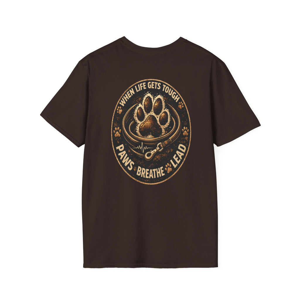 Slogan Tee "PAWS, BREATHE, LEAD" Graphic