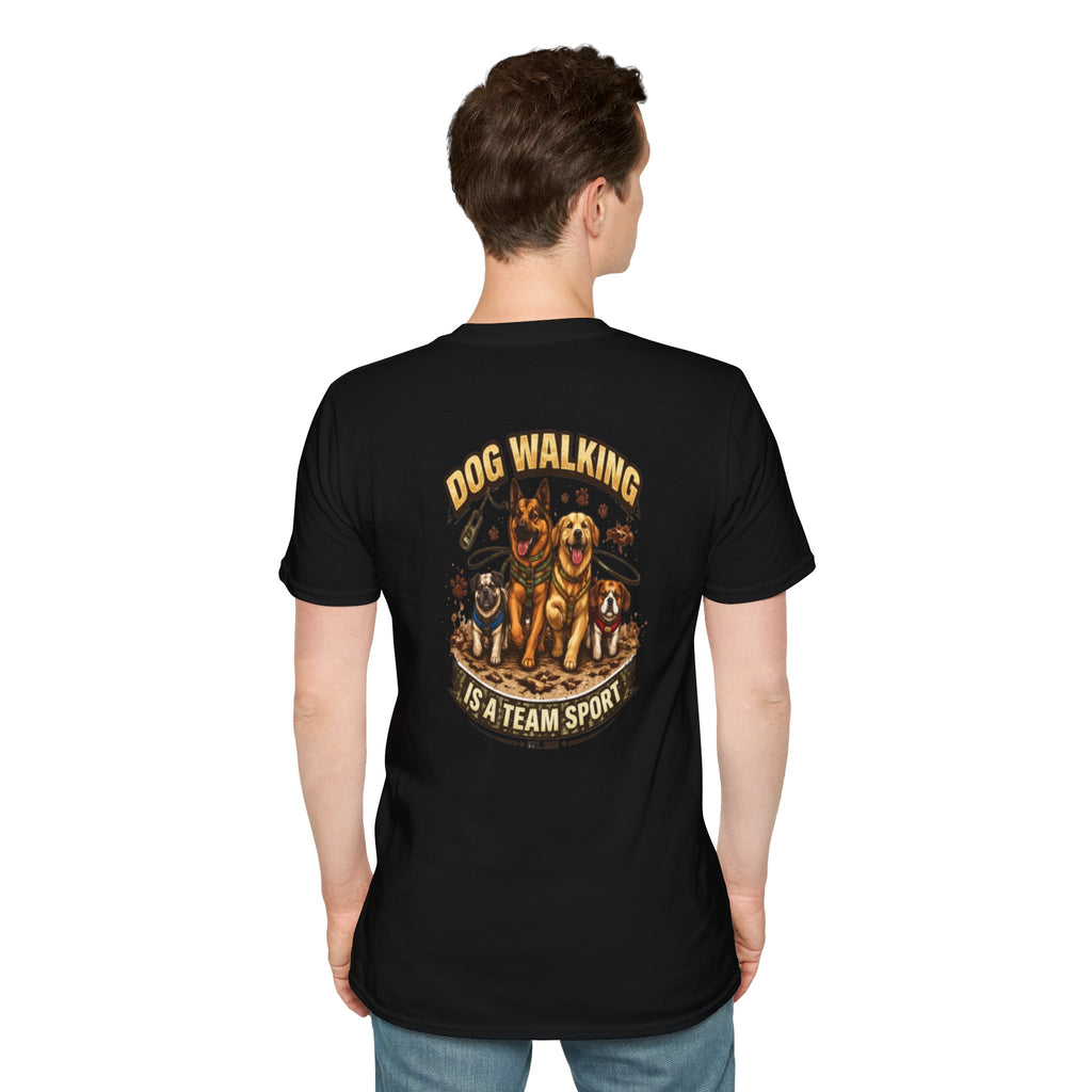 Slogan Tee 'Dog Walking Is A Team Sport' Graphic