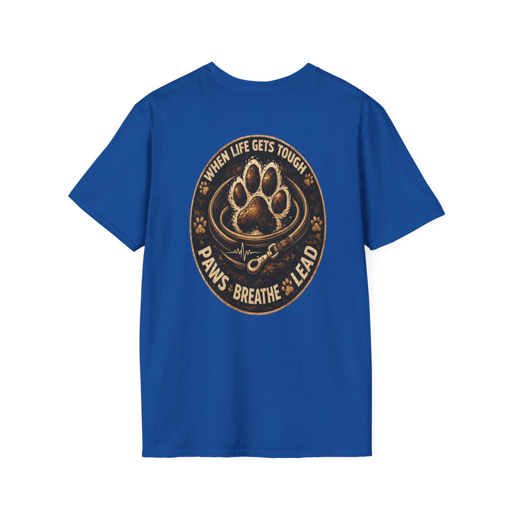 Slogan Tee "PAWS, BREATHE, LEAD" Graphic