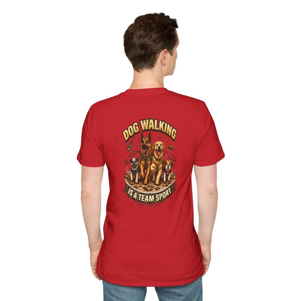 Slogan Tee 'Dog Walking Is A Team Sport' Graphic