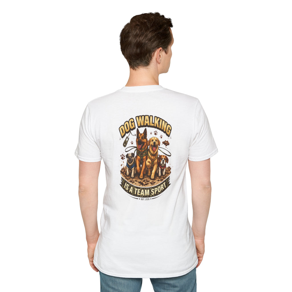 Slogan Tee 'Dog Walking Is A Team Sport' Graphic