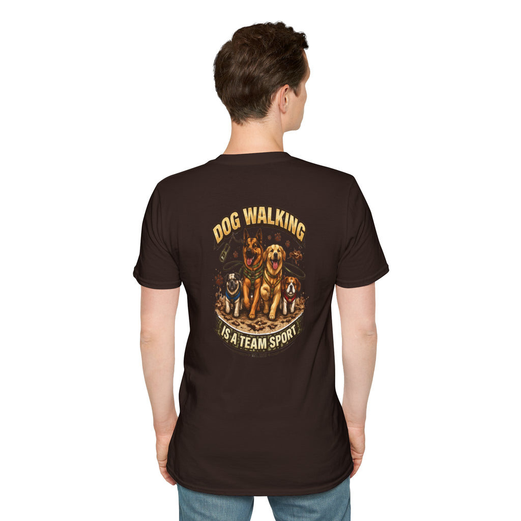 Slogan Tee 'Dog Walking Is A Team Sport' Graphic