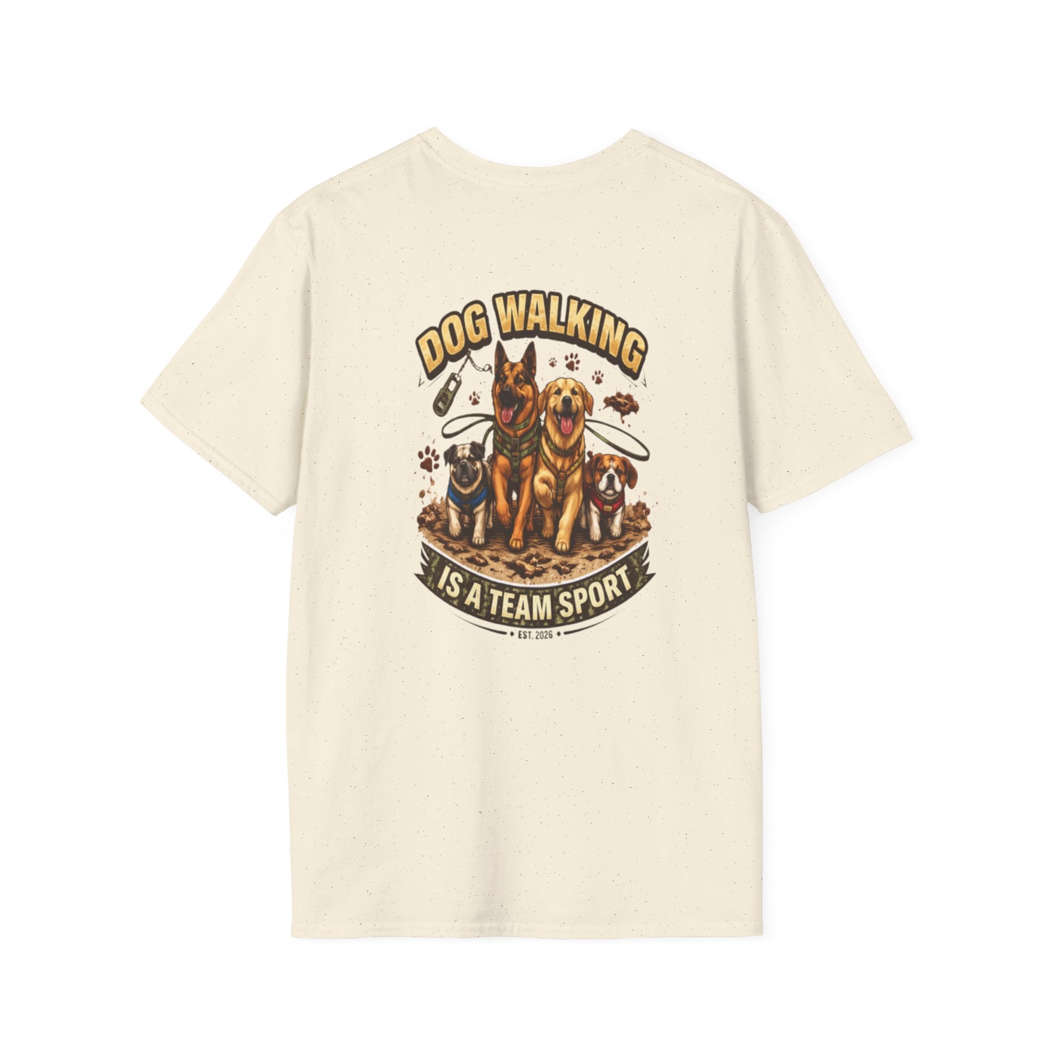 Slogan Tee 'Dog Walking Is A Team Sport' Graphic