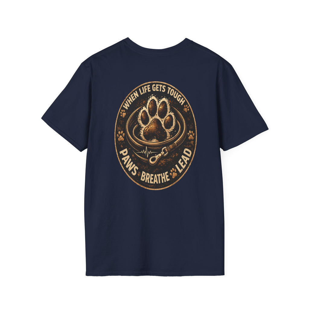 Slogan Tee "PAWS, BREATHE, LEAD" Graphic