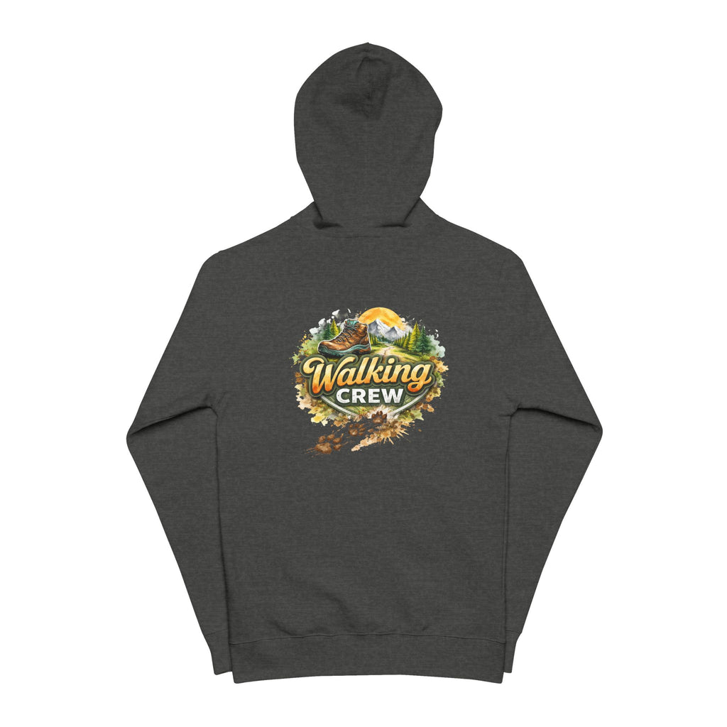 Slogan Zip-Up Hoodie — "Walking Crew" Graphic