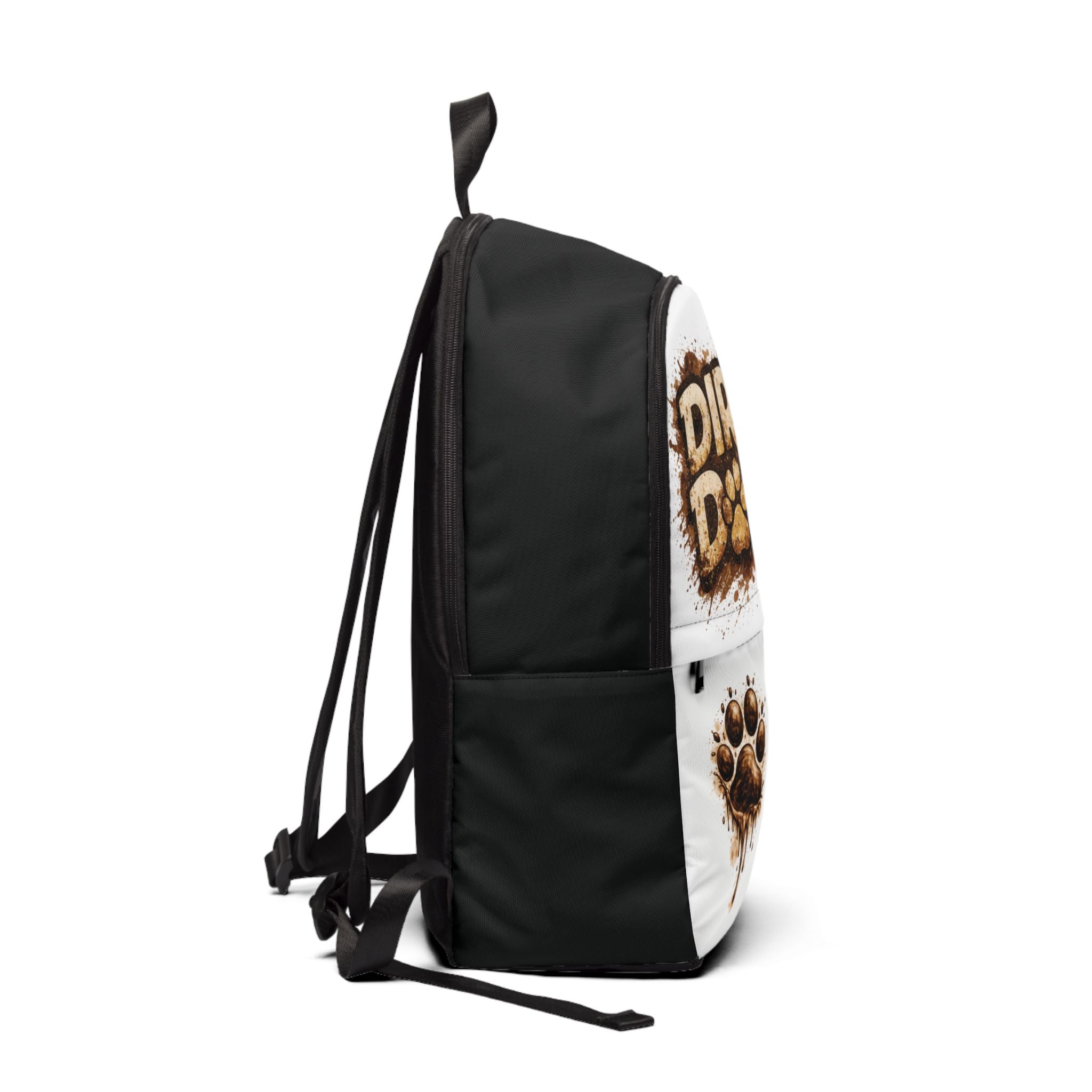 Dirtee Dawg Paw Print Backpack — Muddy Dog Lover Fabric Backpack