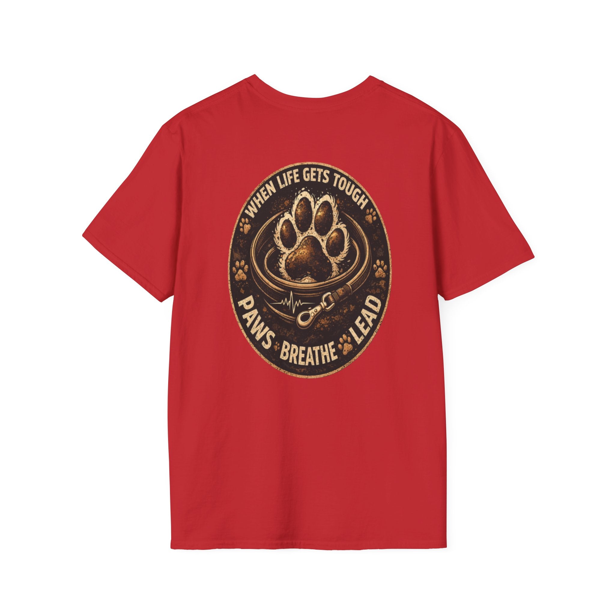 Slogan Tee "PAWS, BREATHE, LEAD" Graphic