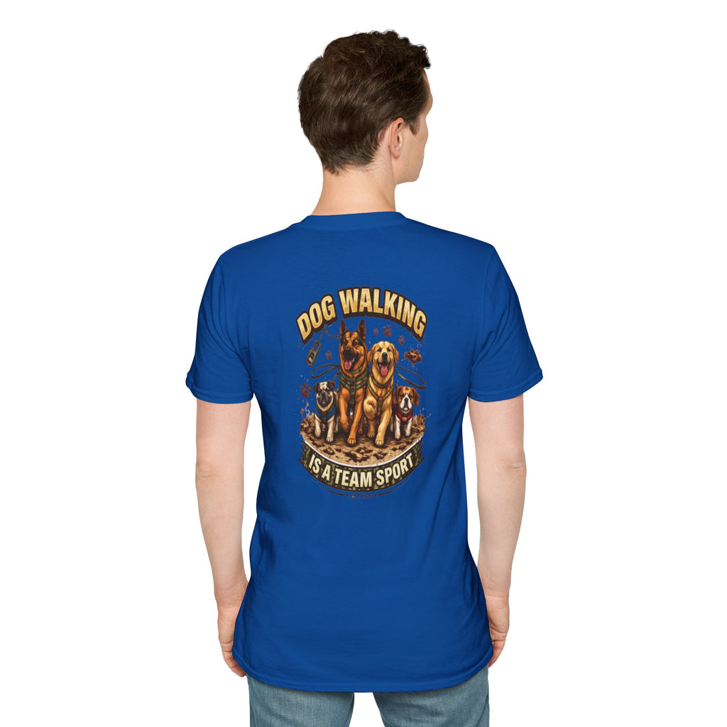 Slogan Tee 'Dog Walking Is A Team Sport' Graphic