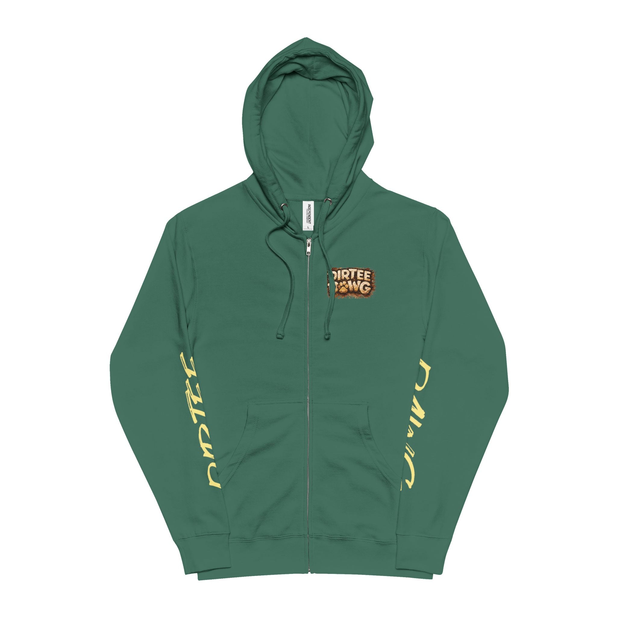 Slogan Zip-Up Hoodie — "When Life Gets Tough, Paws Breathe & Lead" Graphic