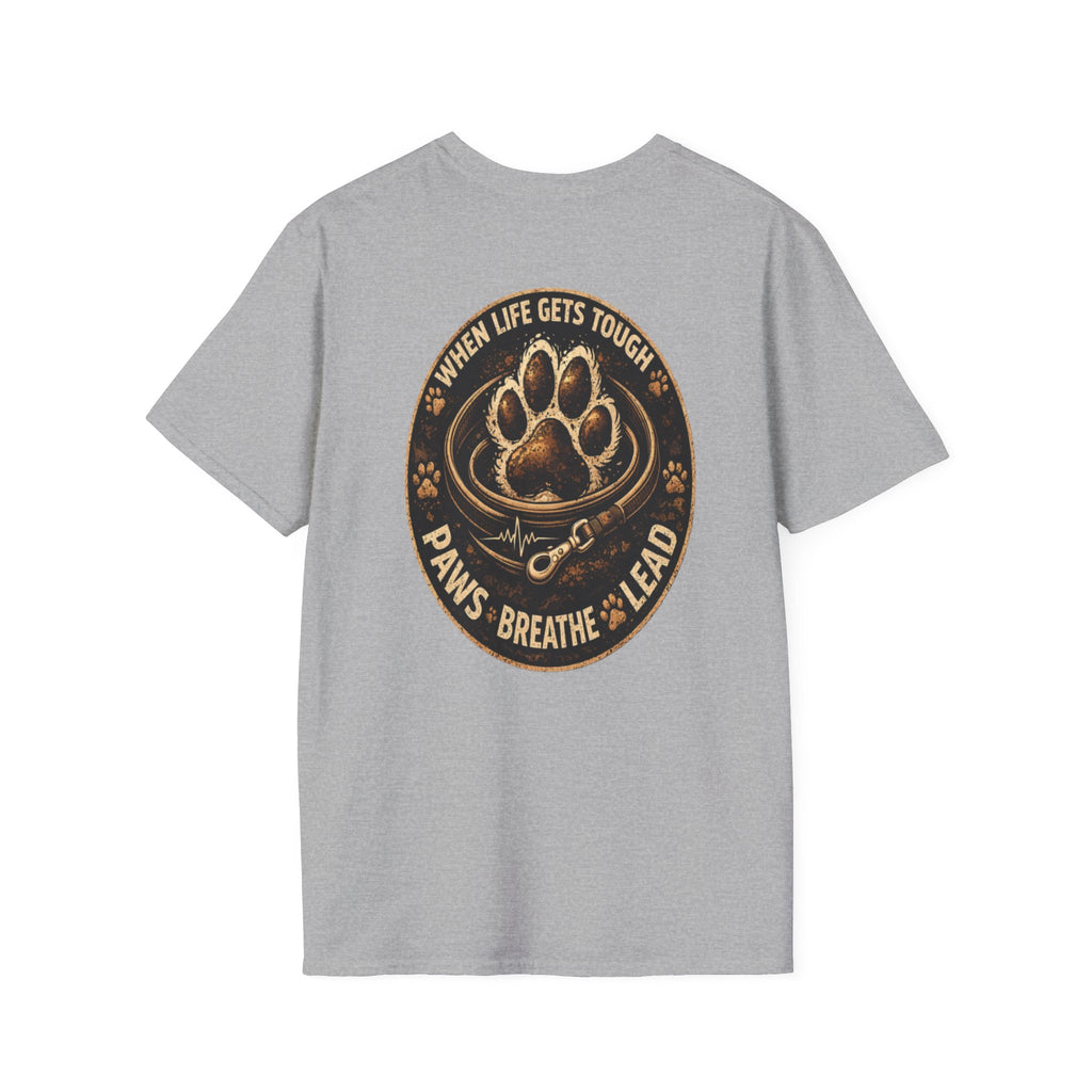 Slogan Tee "PAWS, BREATHE, LEAD" Graphic