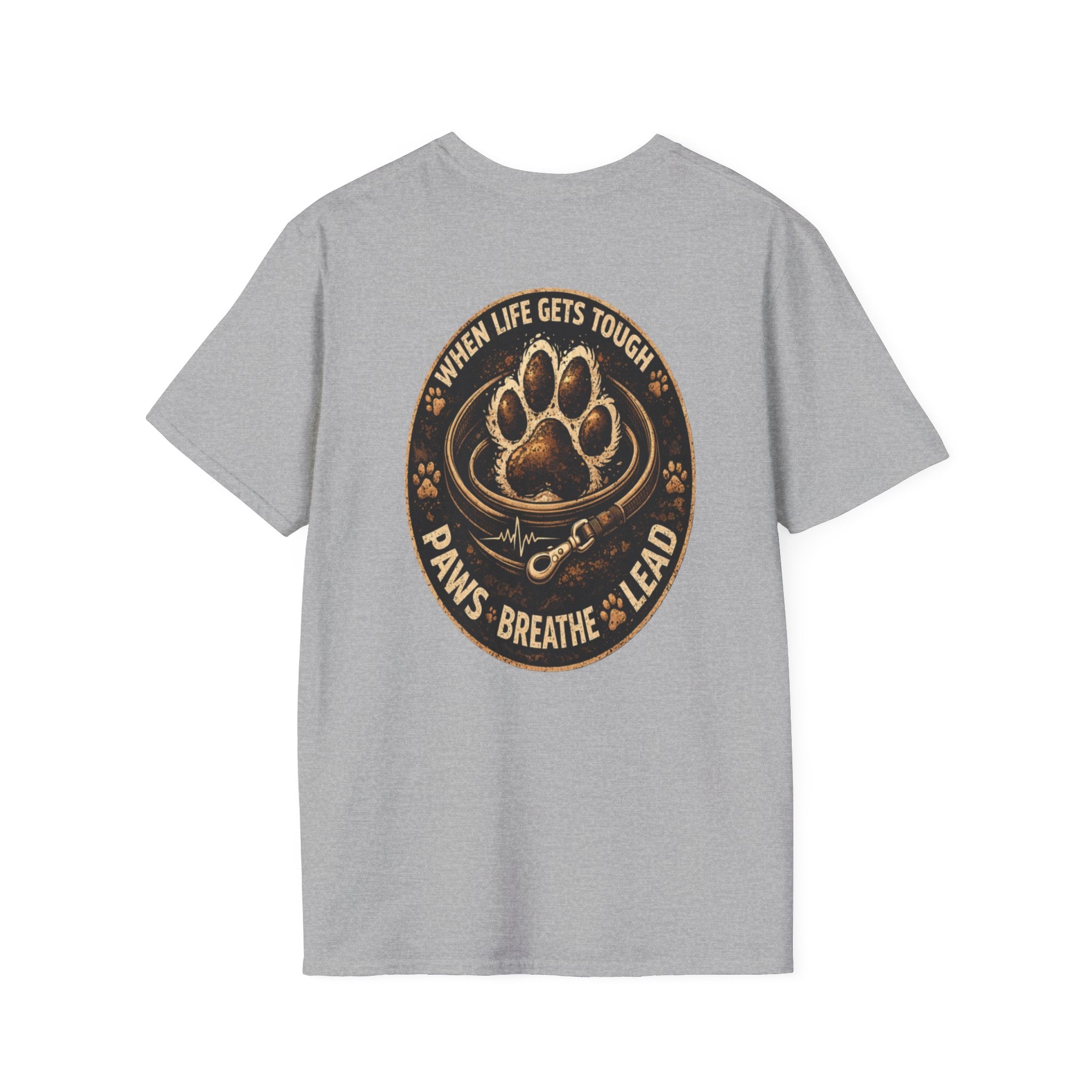 Slogan Tee "PAWS, BREATHE, LEAD" Graphic