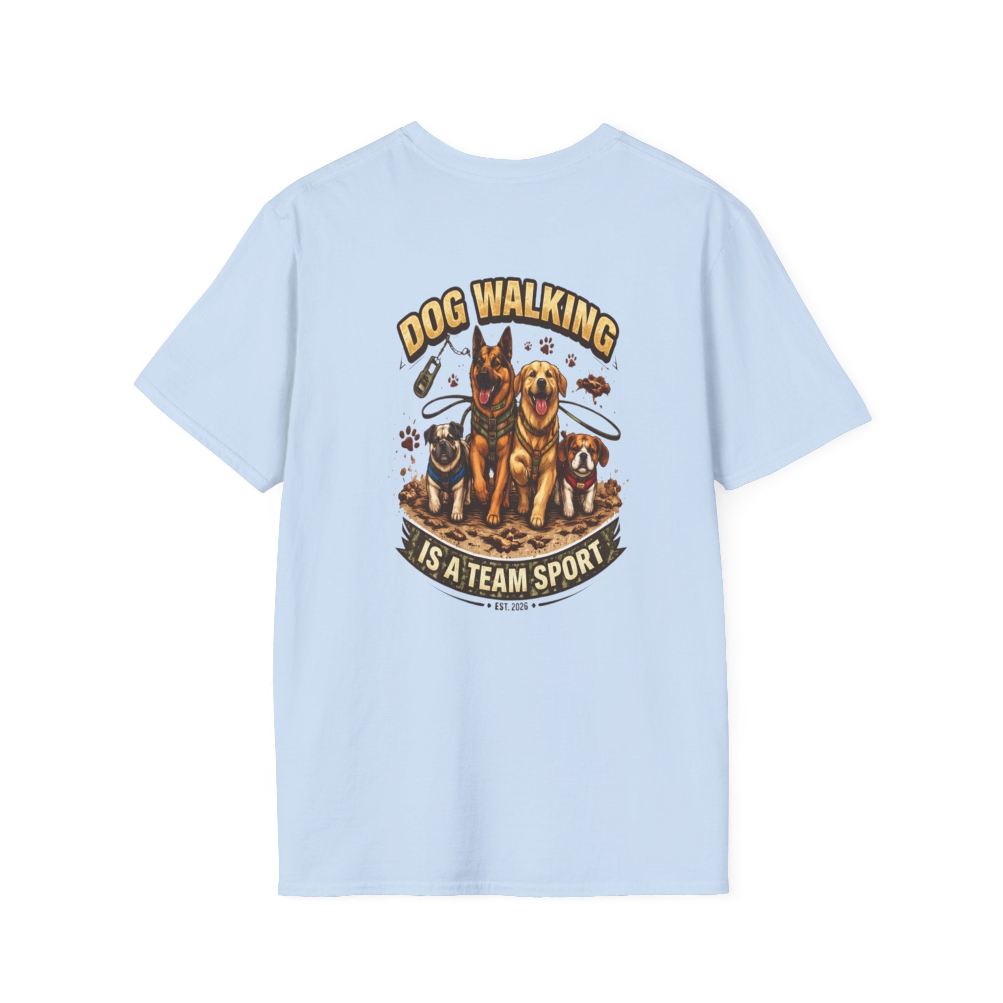Slogan Tee 'Dog Walking Is A Team Sport' Graphic