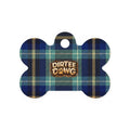 Pet tag DIRTEE DAWG  Blue Plaid