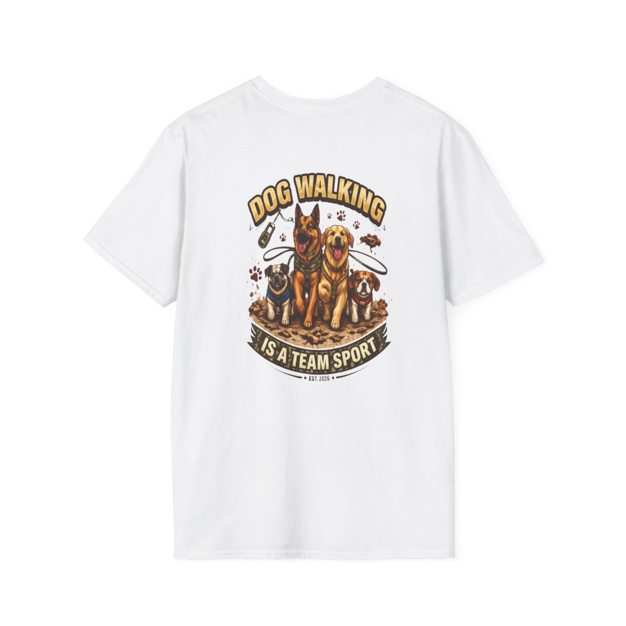 Slogan Tee 'Dog Walking Is A Team Sport' Graphic